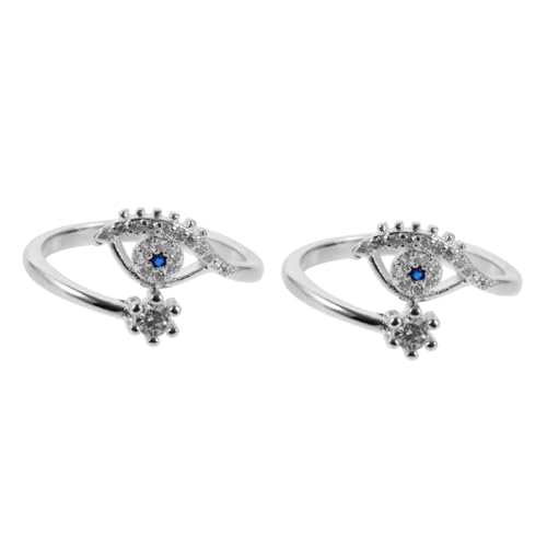 Healvian 2 Stück Blauer Augenring Böser Zirkonia Schlüssel Funkelndes UV Augendekor Für Gold Damen Fingerring Mädchenringe Modische Ringe Verstellbarer Offener Ring Ringe Healvian 2 Stück Blauer Augenring Böser Zirkonia Schlüssel Funkelndes UV Augendekor Für Gold Damen Fingerring Mädchenringe Modische Ringe Verstellbarer Offener Ring Ringe von Healvian
