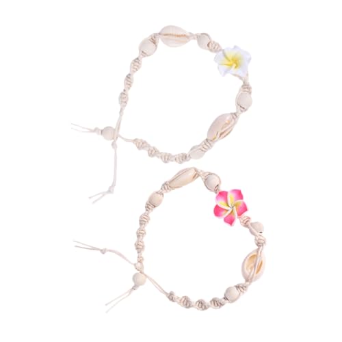 Healvian 2 Stück Boho Fußkettchen Damen Verstellbar mit Muschel Anhänger Leichtes Strand Schmuck Sommer Accessoire für Frauen von Healvian