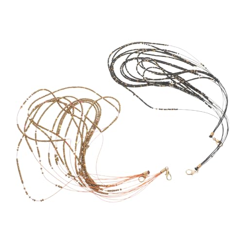 Healvian 2 Stück Boho Mehrlagige Perlenkette Damen Handmade Bunte Choker Halskette mit Reisperlen Funktionale Maskenkette Bequemes Accessoire für Sommerurlaub und Alltag von Healvian