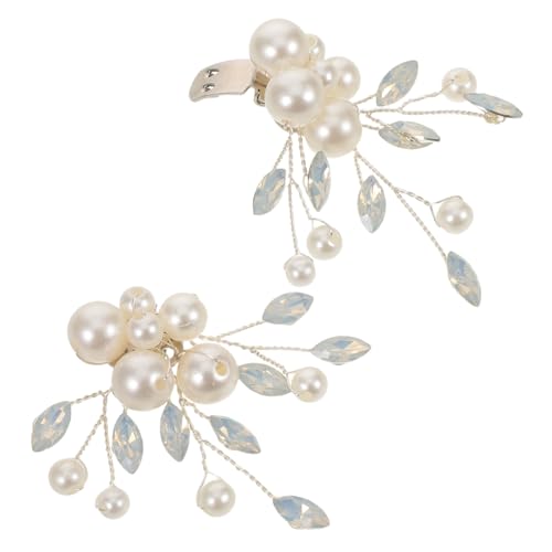 Healvian 2 Stück Brautschuh Clips mit Abnehmbaren Weißen Perlen Funkelnden Strasssteinen Blumen-design Schuhverzierung für High Heels Ballerinas Sandalen Vielseitig für Hochzeit Party von Healvian