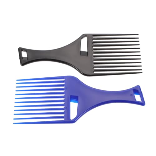 Healvian 2 Stück Breiter Haarkamm für Herren Antistatisch Robust zum Stylen Sanft zur Kopfhaut Vielseitig für Zuhause Reise und Salon Ergonomischer Griff Schwarz und Blau von Healvian