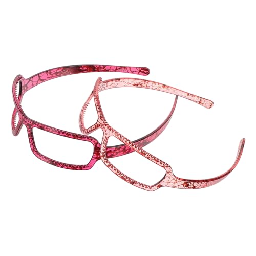 Healvian 2 Stück Brillen Design Haarband Damen Teiliges Rot Töne Weiches Styling Stirnband Komfortabel für Waschen Schminken und Alltag Haaraccessoire von Healvian