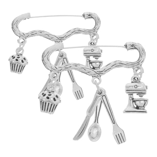 Healvian 2 Stück Broschen Teilig Zinklegierung Backbrosche für Bäckerinnen und Konditorinnen Stilvoller Ansteckpin zur Koch und Bäckerabschlussfeier Modisches Backschmuck Accessoire von Healvian