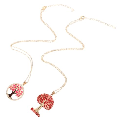 Healvian 2stücke Lebensbaum-halsketten Baum-design Einfache Stilvolle Damen-halskette Aus Messing Modischer Halsschmuck Mit Anhänger Für Jeden Anlass von Healvian