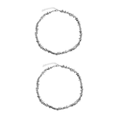 Healvian 2 Stück Damen Perlenhalskette Spliced Clavicle Chain Modischer Schmuck für Frauen Kreative Mehrlagige Halskette Eleganter Look Passend für Alltag und Halloween von Healvian