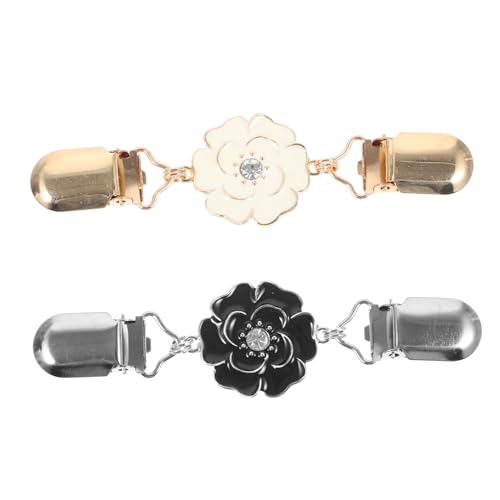 Healvian 2 Stück Damen Pullover Clips mit Blumenbrosche Vielseitiger Cardigan Clip als Schal und Hemdkragenverschluss Eleganter Schmuck aus Langlebiger Legierung Kleidungsspange für Healvian 2 Stück Damen Pullover Clips mit Blumenbrosche Vielseitiger Cardigan Clip als Schal und Hemdkragenverschluss Eleganter Schmuck aus Langlebiger Legierung Kleidungsspange für von Healvian