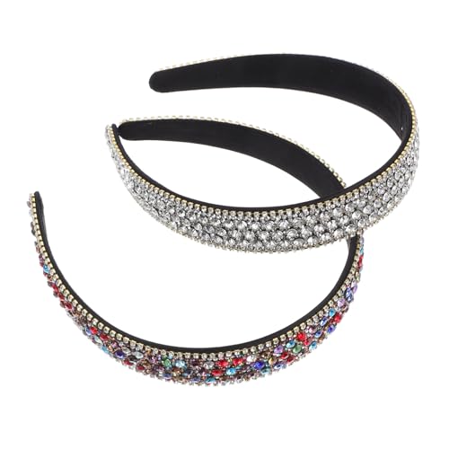 Healvian 2 Stück Damen Rutsch Strass Besetzte Haarbänder Funkelnde Haaraccessoires für Fitness Yoga und Alltag von Healvian