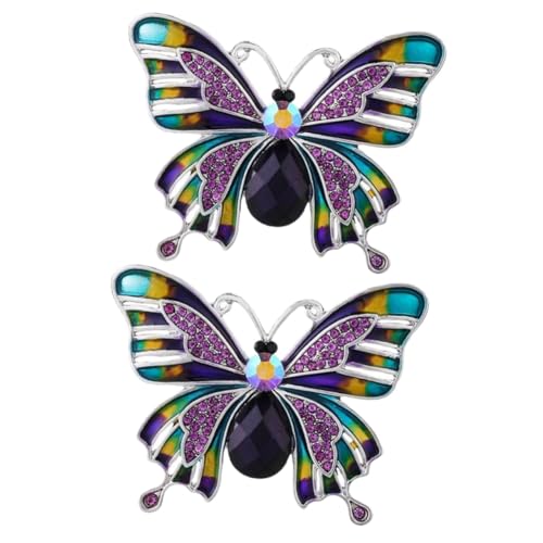 Healvian 2 Stück Damen Schmetterlingsbrosche Stilvolle Brosche für Anzug Schal Kleidung für Hochzeiten Partys Besondere Anlässe von Healvian