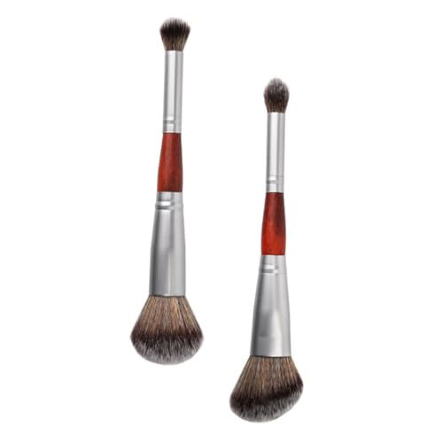 Healvian 2 Stück Doppelter Make up Pinsel Reise Weichen Vielseitigen Bürsten für Puder Highlight und Lidschatten Kompakt Leicht Hautfreundlich Praktisch für Damen und Mädchen von Healvian