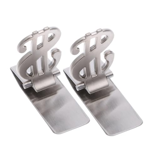 Healvian 2 Stück Edelstahl Geldklammer Geldscheinklammer Robust Verschleißfest für Bargeld Kreditkarten Tickets Kleine Geldbörse mit Symboldekor Kompakt Leicht Tragbar von Healvian