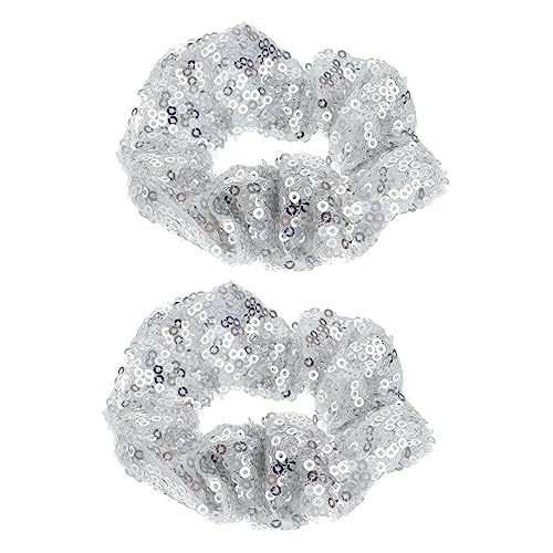 Healvian 2 Stück Scrunchies Weihnachten Glitzer Haargummi Weihnachts Haarreif Elastic Hair Bobbles Christmas s Pailletten Haargummi Kreativer von Healvian