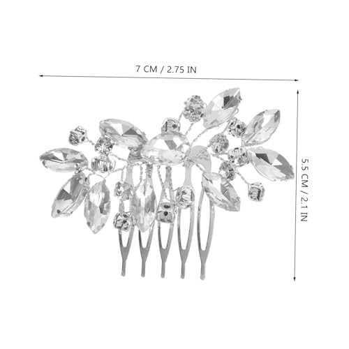 Healvian 2 Stück Eleganter Braut Haarkamm Silber mit Funkelnden Strasssteinen Dekorativer Seitenkamm für Hochzeit Vielseitiges Brautschmuck Accessoire Handgefertigt Anpassbar für von Healvian