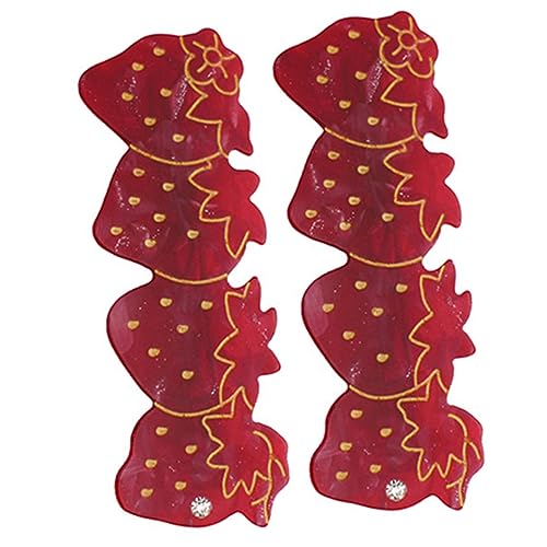 Healvian 2stücke Süße Erdbeer-haarspangen Für Frauen Retro Haaraccessoires Für Haarschnitt Und Styling Für Tägliches Tragen Leicht Und Hautfreundlich Für Kopfband Hüte Und Mehr von Healvian