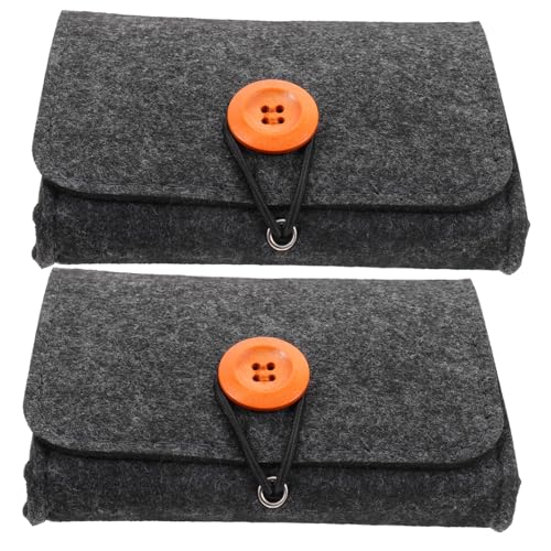 Healvian 2 Stück Essentielle Öle Aufbewahrungstasche Teiliges Filz Etui für Aromatherapie Flaschen Tragbar Robust Stoßfest für Reisen Büro Zuhause Praktischer Organizer für Ätherische Öle von Healvian