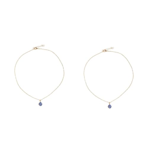 Healvian 2 Stück Evil Eye Amulett Halskette mit Türkischem Blauen Auge Anhänger Verstellbare Kette Schutzamulett für Damen und Herren Boho Schmuck gegen Unglück von Healvian