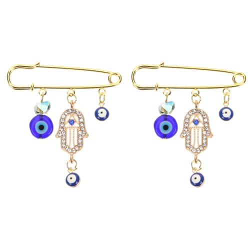 Healvian 2 Stück Evil Eye Brosche Vintage Anstecknadel mit Blauem Auge für Pullover Jacken und Schals für Partys und Festivals Damen und Herren Accessoire Einzigartiges für Kleidung von Healvian