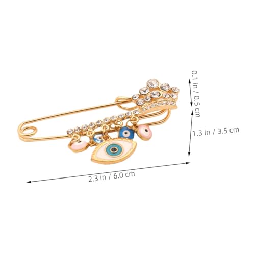Healvian 2 Stück Evil Eye Broschen Pin Schmuck Türkisches Blaues Auge Anstecker für Pullover Schal Mantel Damen Accessoire von Healvian