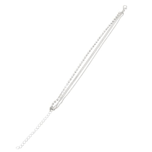 Healvian 2stücke Künstliche Diamantkette Aus Legierung Einfaches Fußkettchen Mit Edelstein-Design Fußschmuck Für Damen Und Mädchen Silberfarben Leicht Anzupassen Auszuziehen von Healvian