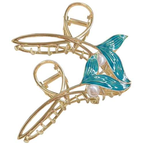 Healvian 2 Stück Extragroße Haarklammer Fischschwanz Design für Dickes Haar Rutschfeste Langlebige Haarspange in Blau Teiliges Modisches Stylingzubehör für Damen und Alltag von Healvian