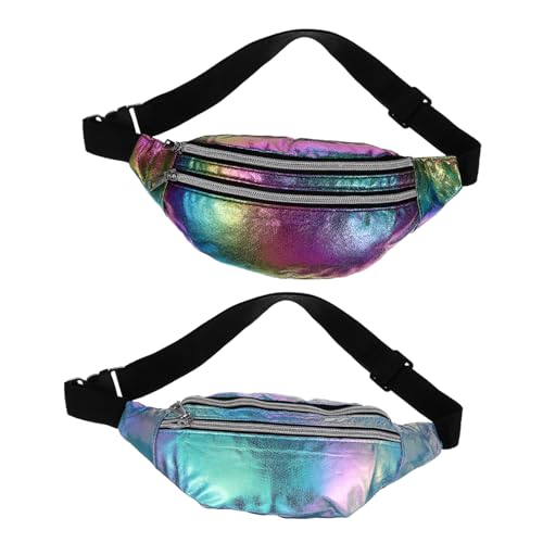 Healvian 2 Stück Fanny Packs Bauchtaschen aus Oxford wasserdichte Hüfttaschen mit Reißverschluss Verstellbare Gürteltasche für Damen und Herren Crossbody Sporttaschen für Alltag und Reise von Healvian