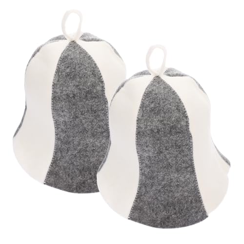 Healvian 2 Stück Felt Sauna Hut für Damen Atmungsaktiv Hitzeschützend Weiche Filz Badekappe für Sauna Dampfbad Spa Schützt Haare vor Hitze und Trockenheit von Healvian