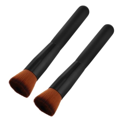 Healvian 2 Stück Flacher Foundation Pinsel für Flüssige Grundierung Weiche Langlebige Borsten zur Haut zum Makellosen Makeup Auftragen Einfache Professionelles Makeup Tool für Damen von Healvian