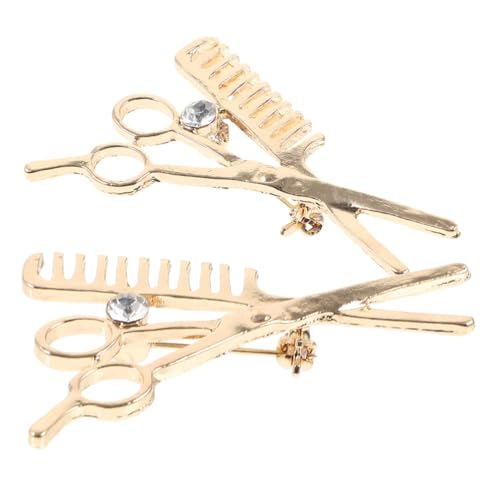 Healvian 2 Stück Friseur Brosche Teilig Dekorative Anstecknadel für Damen Herren Modisches Accessoire für Kleidung und Kostüme Vielseitig und Funktional von Healvian