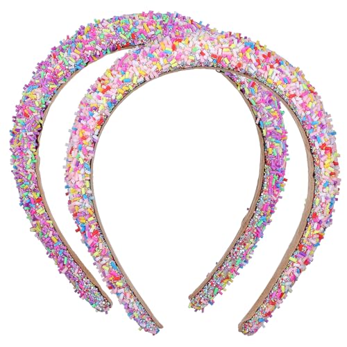 Healvian 2 Stück Geburtstags-Stirnband Für Mädchen Breit Gepolstert Mit Süßigkeiten Bestreut Haar-Accessoires Für Mädchen Spa-Gesichtswäsche Healvian 2 Stück Geburtstags-Stirnband Für Mädchen Breit Gepolstert Mit Süßigkeiten Bestreut Haar-Accessoires Für Mädchen Spa-Gesichtswäsche von Healvian