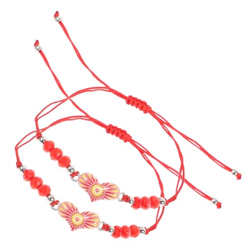 Healvian 2 Stück Geflochtene Armbänder mit Bösem Blick Verstellbares Handgelenkschmuck für Damen Modischer Glücksbringer Geflochtenem Seil Vielseitig Einsetzbar Farbenfroh von Healvian