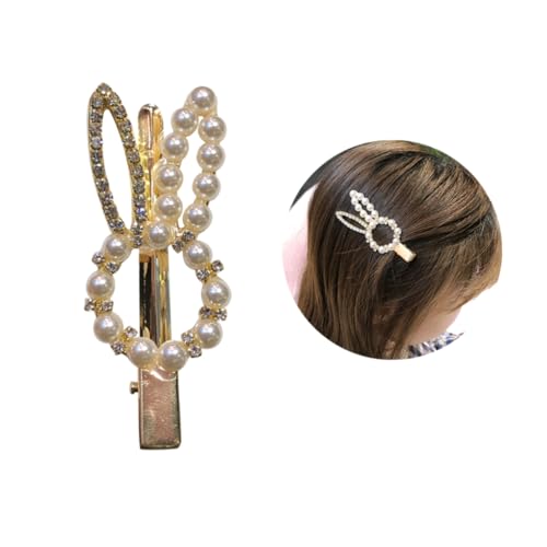Healvian 2 Stück Haarnadeln Perlen Strass Hasenform Haarspangen Für Mädchen 7x2,5cm Haarschmuck von Healvian