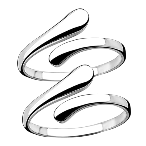 Healvian 2stücke Verstellbare Geometrische Offene Kreise Ringe Für Damen Stilvolles Kreuzdesign Aus Kupfer Für Alltag Partys Und Dates Modischer Fingerschmuck von Healvian
