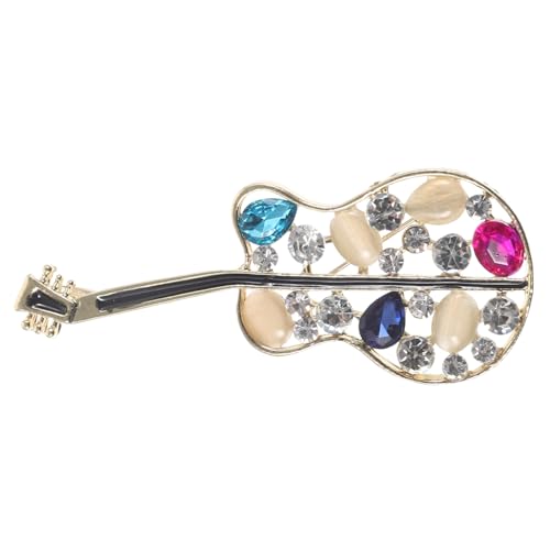 Healvian 2 Stück Gitarrenbrosche Musikalische Reversbrosche Stellnadel Musikbrosche Strassnadel Broschennadel zum Basteln Anstecknadel für Musikinstrumente Legierung von Healvian