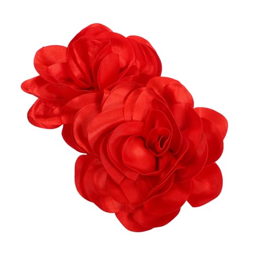 Healvian 2 Stück Große Handgefertigte Rosenbrosche Stoffblume Sichere Anstecknadel Vielseitiges Modeaccessoire für Damen Hochzeit Party Jacken Kleider Taschen von Healvian