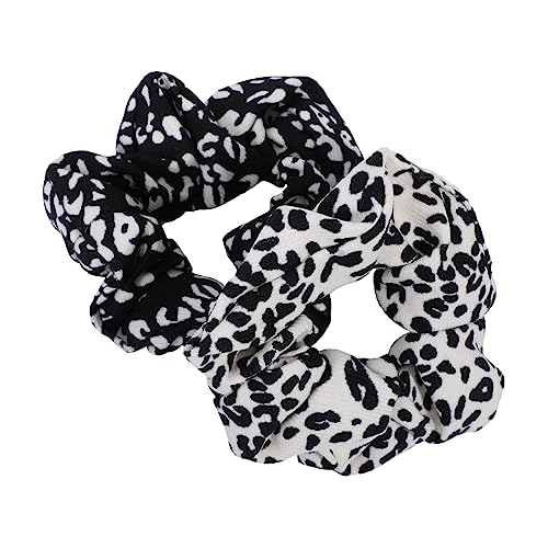 Healvian 2 Stück Große Haargummis mit Leopardenmuster Elastisches Haarband Retro-mode Haarseil Haar-accessoire für Mädchen Stretch-haargummis für Frauen von Healvian