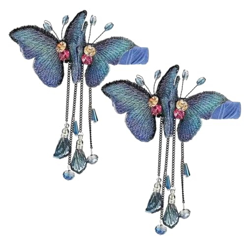 Healvian 2 Stück Haarklammern Schmetterlinge mit Quasten Haarschmuck für Frauen Robuste Leichte Haarspangen Dekorative Clips für Alltag Party und Festliche Anlässe Stilvolles von Healvian
