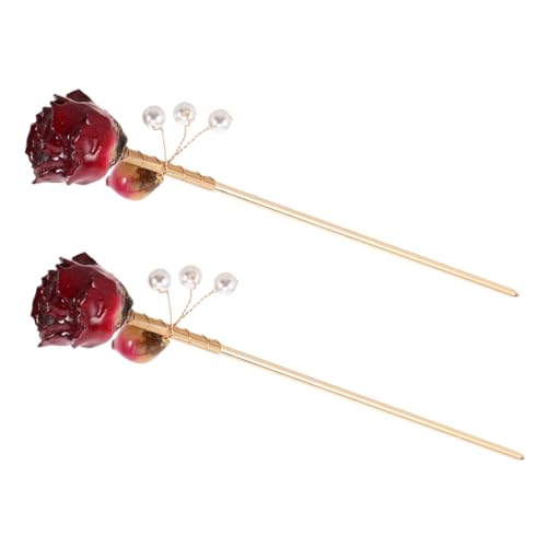 Healvian 2 Stück Haarnadel Vintage Hair Accessoires Haarstöcke für Frauen Vintage Hair Stäbchen vintage frisur zubehör eleganter Haarstab Haarstäbchen, Essstäbchen Legierung von Healvian