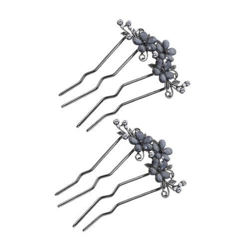 Healvian 2 Stück Haarnadeln Dutt Haarstäbe Damen Mädchen Hochsteckfrisur Schmuck U Förmig Vintage Haarstäbe Haarspangen Kopfbedeckung U Förmige Französische Haarnadel von Healvian