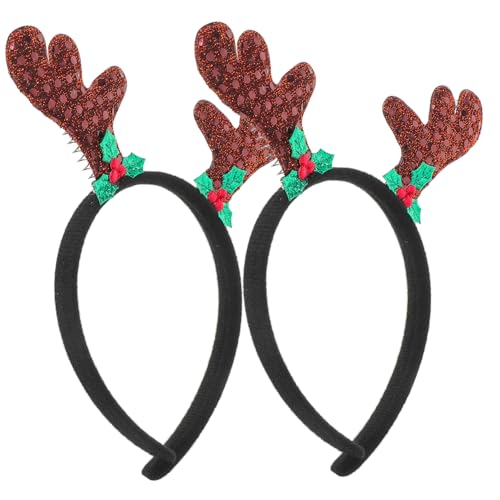 Healvian 2 Stück Haarschmuck Für Frauen Erwachsene Danksagung Band Weihnachten Geweih Party Gruselig Weihnachtskopfschmuck Weihnachtsfeier Kopfschmuck Stoff von Healvian