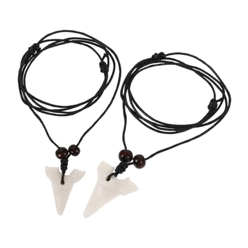 Healvian 2 Stück Haifischzahn Halskette für Herren Einzigartiger Zahn Anhänger Langlebigem Resin Modisches Unisex Nekel mit Individueller Note und Vielseitigen Styling Möglichkeiten von Healvian