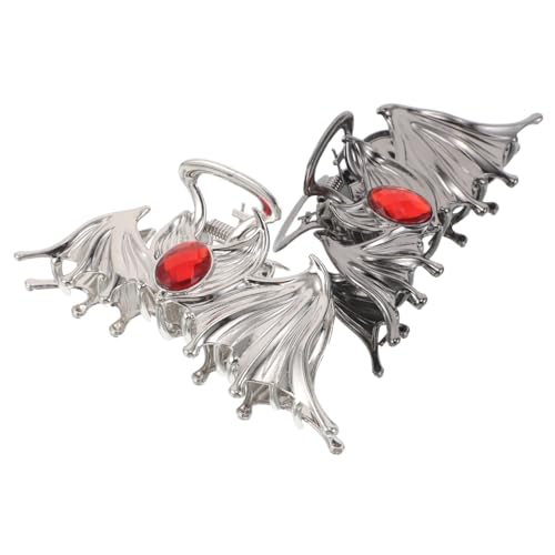 Healvian 2 Stück Halloween Fledermaus Haarspangen Metall Nonslip Klammern Fester Griff für Dickes und Dünnes Haar Gothic Punk Styling Haarzubehör Damen von Healvian