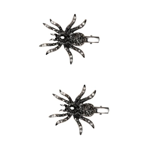 Healvian 2 Stück Halloween Haarschmuck Spinnen Haarclip mit Strass Simulierte Spinne Haarklammer für Party und Karneval Modischer Eleganter Haarpin für Damen und Auffälliges Halloween von Healvian
