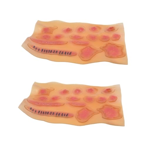 Healvian 2 Stück Halloween Temporäre Wundtattoos Realistische Narben Aufkleber Blutige Körpersticker für Zombie Vampir Kostümparty Abwaschbare Halloween Dekoration von Healvian