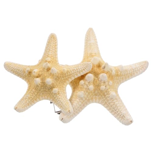 Healvian 2 Stück Handgefertigte Fünf punkte Seestern Haarspangen Naturgetreu Strand Haarschmuck für Damen und Mädchen Eleganter Einzigartiger Look für Party und Alltag Zufällige Farbe von Healvian