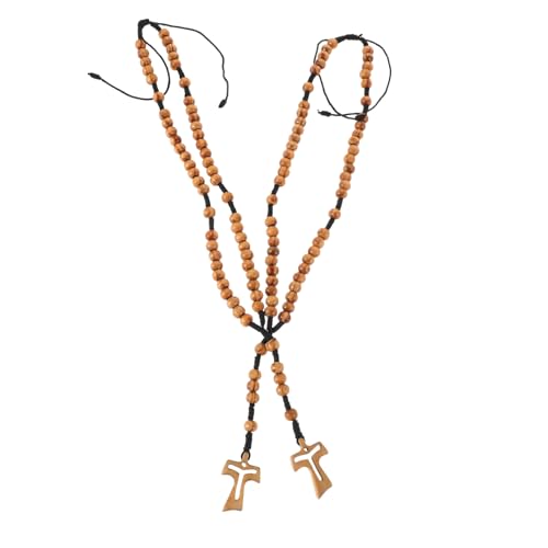 Healvian 2 Stück Handgefertigter Kruzifix Anhänger mit Natürlichen Rosenkranzperlen für Religiöse Anlässe und Gebete für und Feiern von Healvian