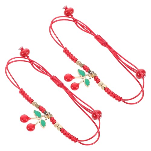 Healvian 2 Stück Handgefertigtes Freundschaftsarmbänder mit und Erdbeer Verstellbare Rote Seilarmbänder Handgewebter Schmuck für Freunde Vielseitiges Sommer Accessoire Healvian 2 Stück Handgefertigtes Freundschaftsarmbänder mit und Erdbeer Verstellbare Rote Seilarmbänder Handgewebter Schmuck für Freunde Vielseitiges Sommer Accessoire von Healvian