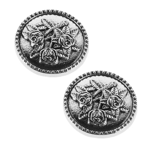 Healvian 2 Stück Hemdmanschaumdeckung Manschettenknöpfe Decktasten Button Deckdekorationen Hemdknopf Schmuck Manschettenknöpfe Button -Zubehör Legierung Silver von Healvian