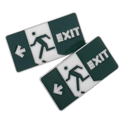 Healvian 2stücke Teilige Emaille-anstecknadeln Mit Aufschrift Exit Sign Man Running Niedliche Und Lustige Anstecknadeln Dunkeln Leuchtender Emaille Für Kleidung Rucksäcke von Healvian