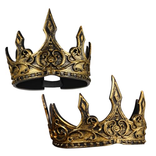 Healvian 2stücke Teilige Mittelalterliche Königskrone Aus Puschaum Edles Design Für Männer Party-accessoire Cosplay-kopfbedeckung Historischer Look Für Veranstaltungen von Healvian
