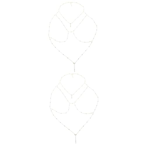 Healvian 2 Stück Körperkette Brustkette Badeanzug Zubehör Körperketten Brustkette Schmuck Für Frauen Kettengürtel Damenhalskette Brustkette Mehrlagige Brustkette Metall Healvian 2 Stück Körperkette Brustkette Badeanzug Zubehör Körperketten Brustkette Schmuck Für Frauen Kettengürtel Damenhalskette Brustkette Mehrlagige Brustkette Metall von Healvian