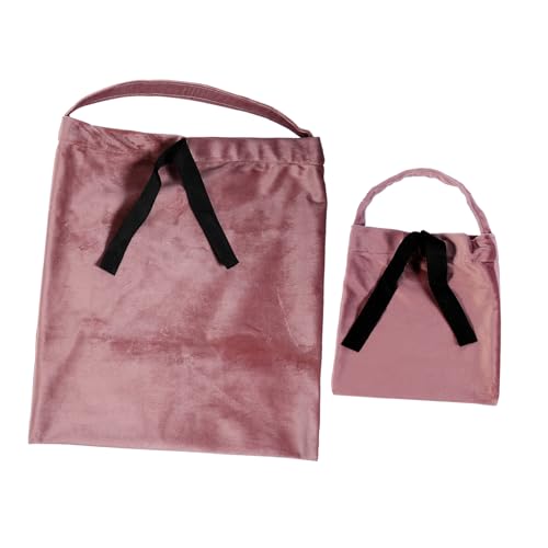 Healvian 2 Stück Kosmetiktasche mit Kordelzug Retro Samt Toiletry Bag für Damen Kleiner und Großer Organizer für Make Up für Reisen und Unterwegs von Healvian
